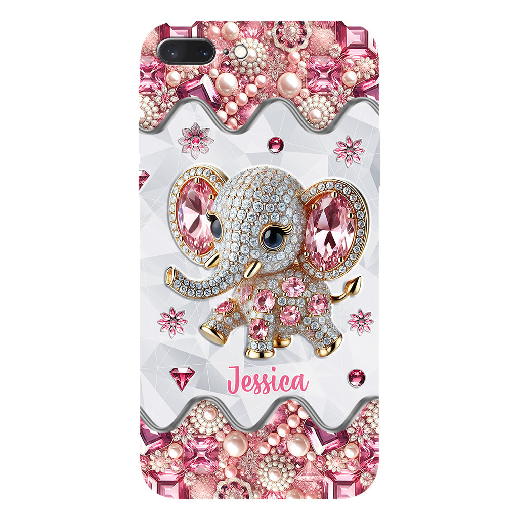 Une fille qui aime les éléphants - Coque de téléphone personnalisée avec imprimé éléphant