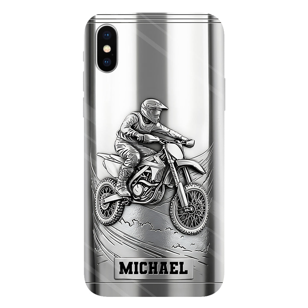 Metalic Dirt Bike/ Motocross - Personalized Dirt Bike Full Print Phone Case