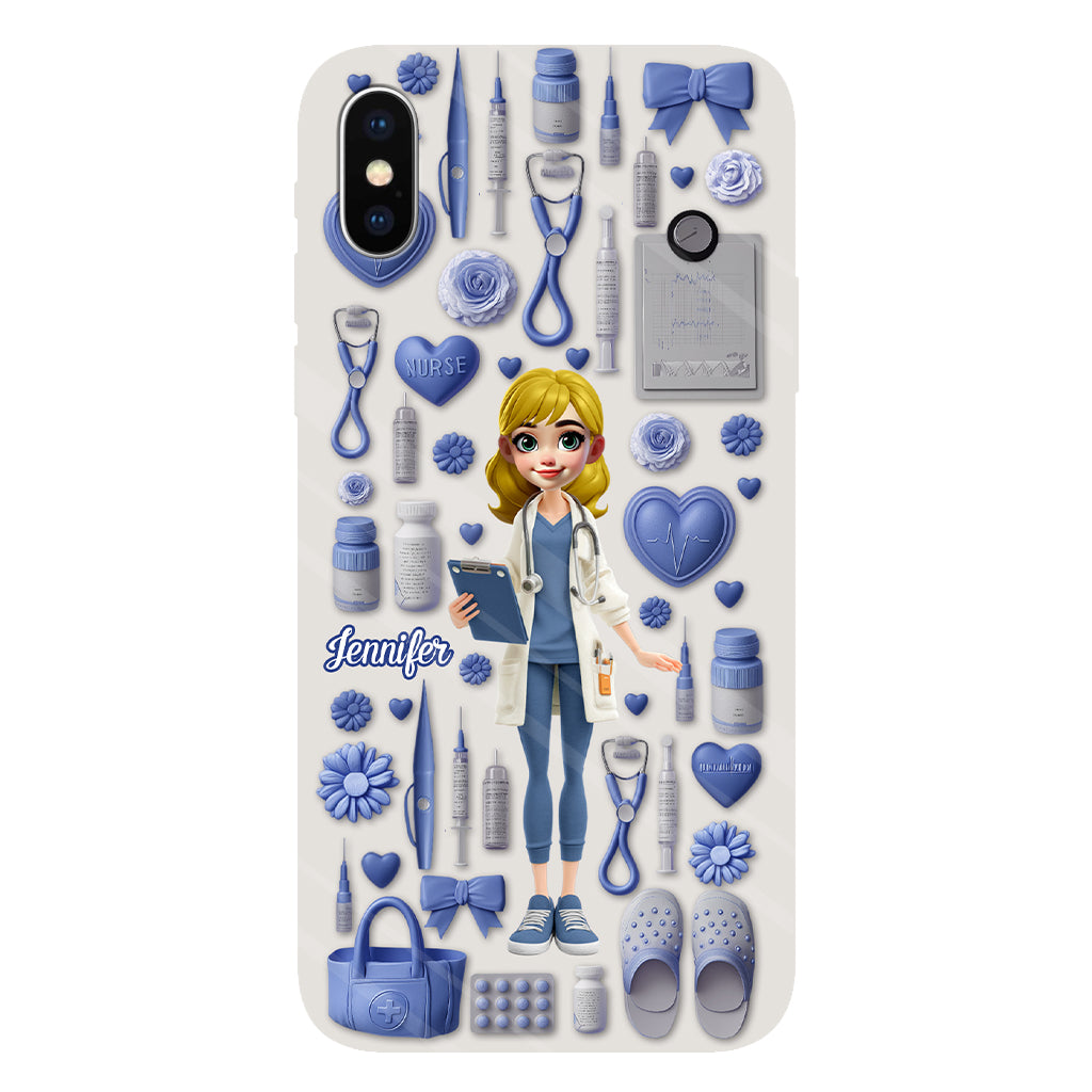 Nursing Is A Work Of Heart - Personalized Nurse Full Print Phone Case