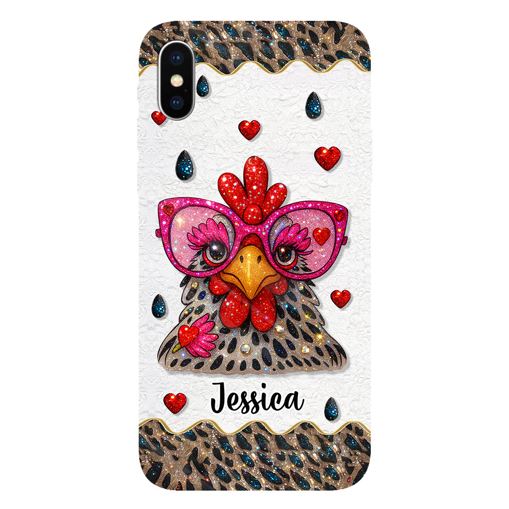 Coque de téléphone personnalisée Crazy Chicken Lady - Motif poulet intégral