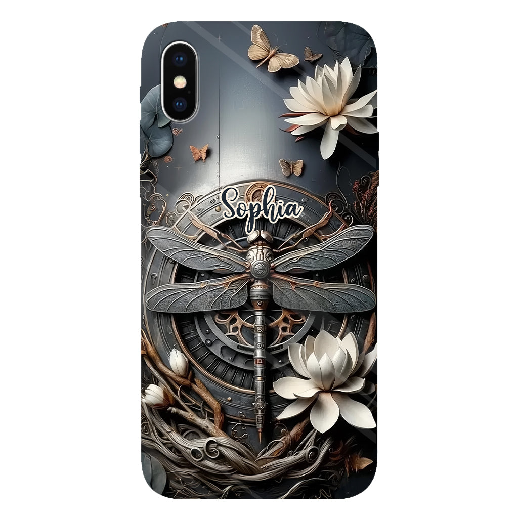 Coque de téléphone personnalisée Libellule noire - Motif libellule intégral