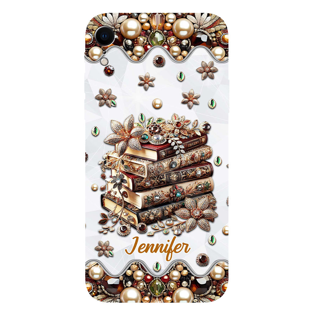 Une fille qui aime les livres - Coque de téléphone personnalisée avec impression intégrale d'un livre