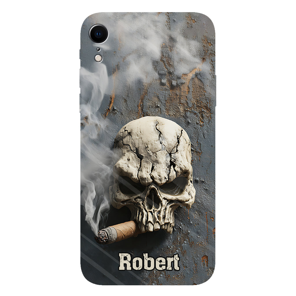 Skull Cigar - Personalized Skull Full Print Phone Case