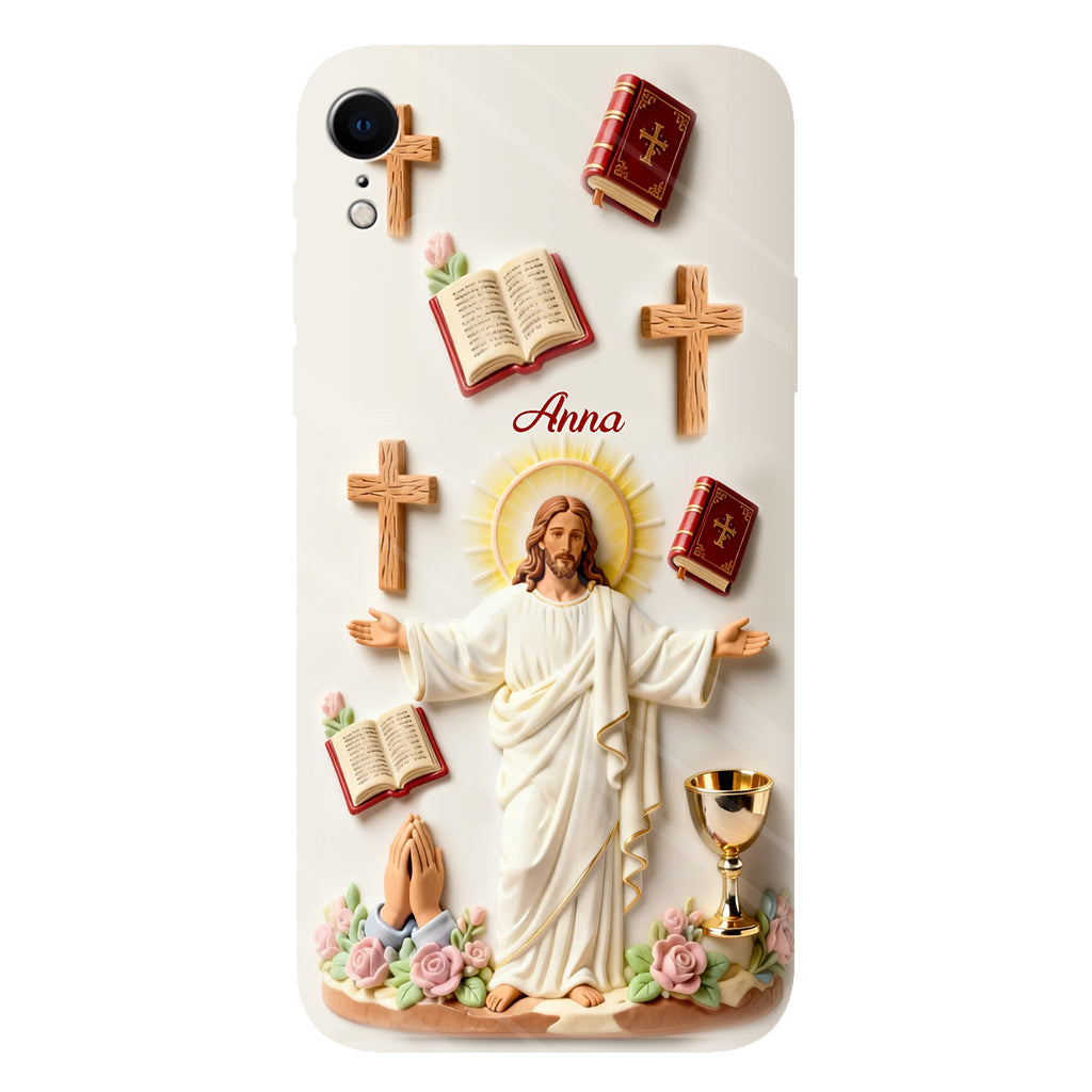 La foi plutôt que la peur - Coque de téléphone personnalisée avec impression chrétienne intégrale