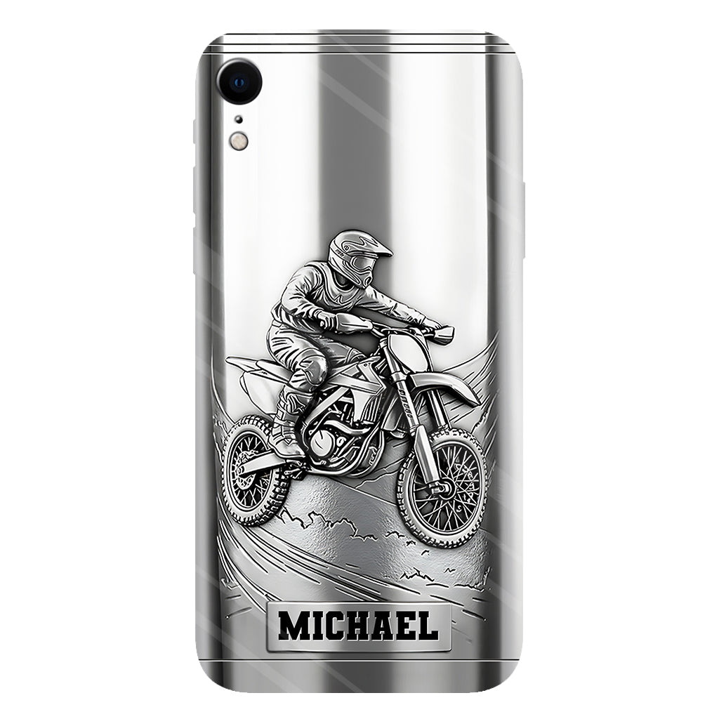 Metalic Dirt Bike/ Motocross - Personalized Dirt Bike Full Print Phone Case