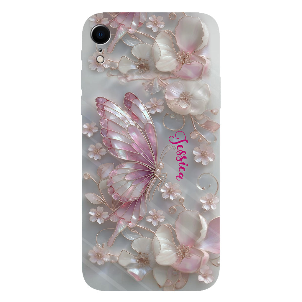 Coque de téléphone personnalisée avec motif papillons « J’adore les papillons »