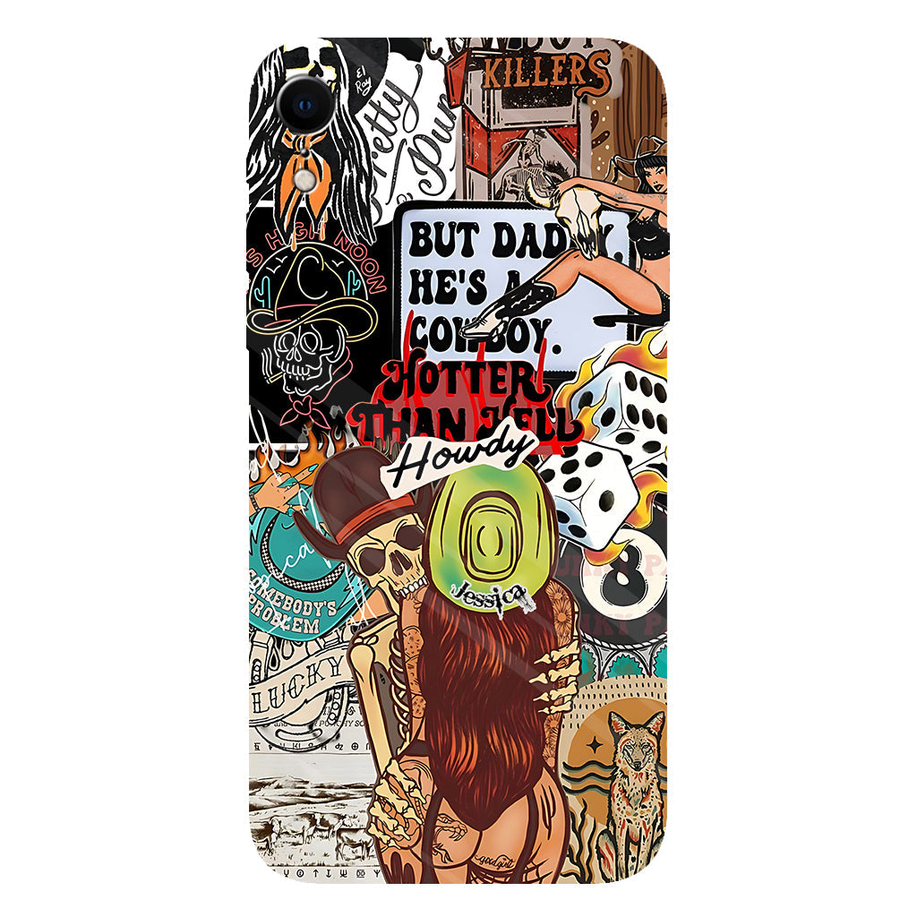Howdy Cowgirl – Personalisierte Handyhülle mit Cowgirl-Vollbild