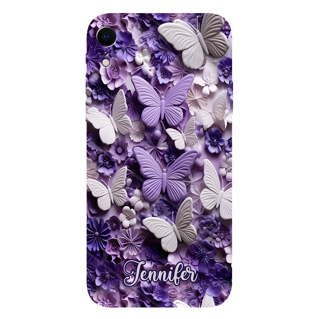 Purple Butterflies - Personalized Butterfly Full Print Phone Case