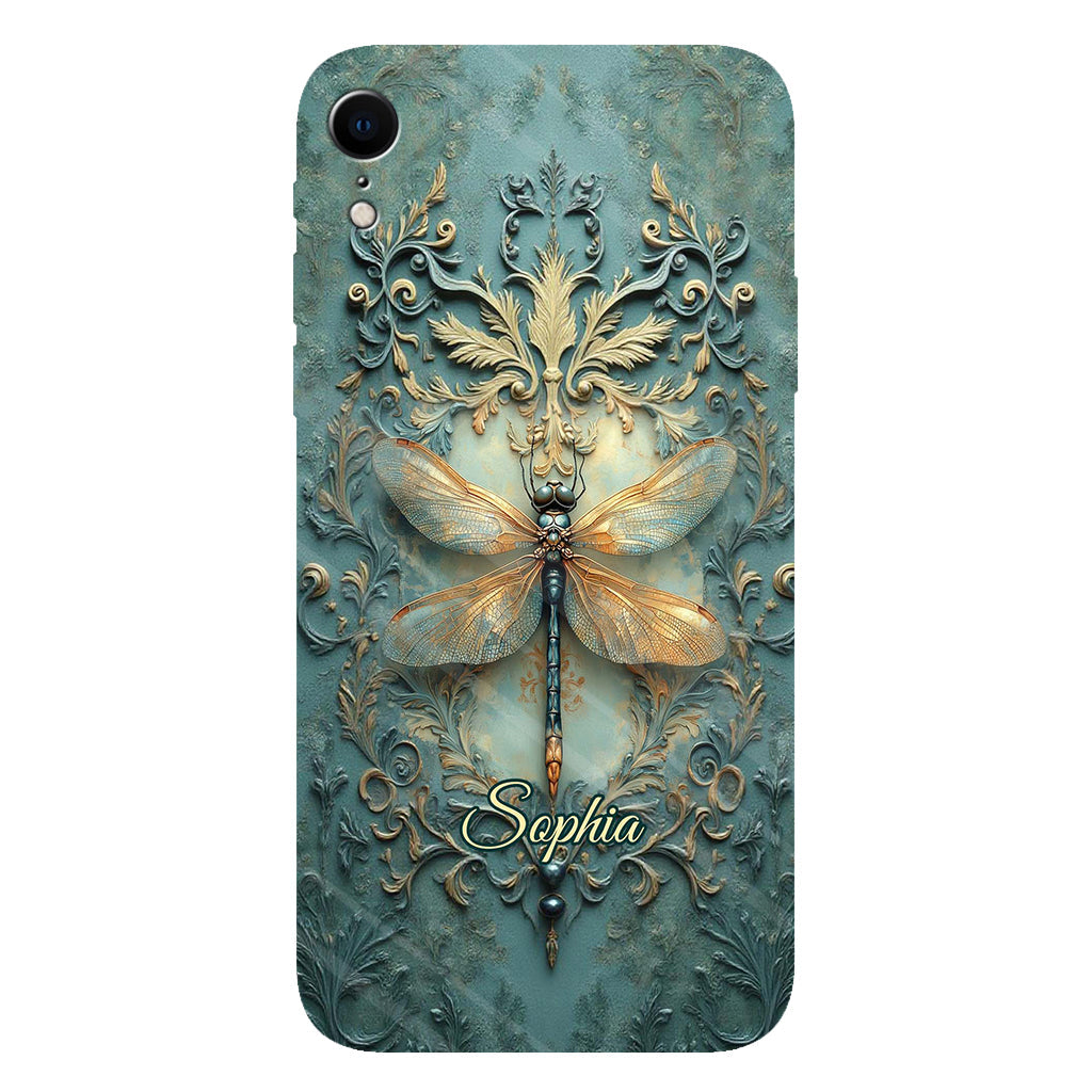 Superbe coque de téléphone personnalisée avec motif libellule - Motif libellule intégral