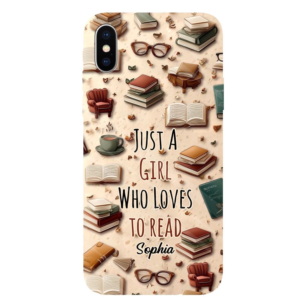 Just a Girl who Loves to Read - Personalized Book Full Print Phone Case