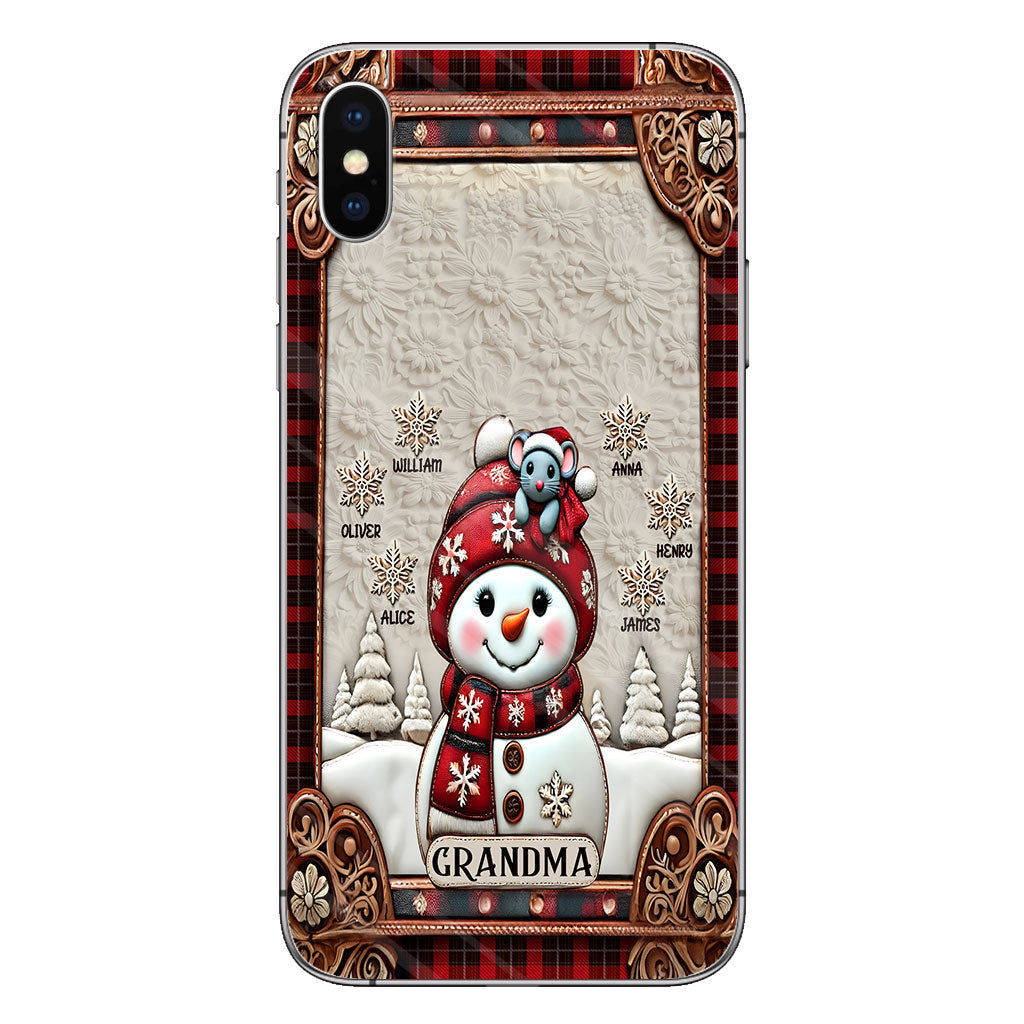 Grandma Snowman Christmas - Personalized Grandma Phone Case
