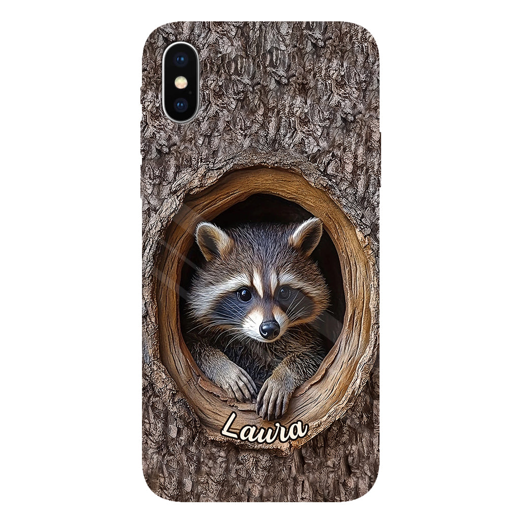 Adorable raton laveur - Coque de téléphone personnalisée avec motif raton laveur intégral