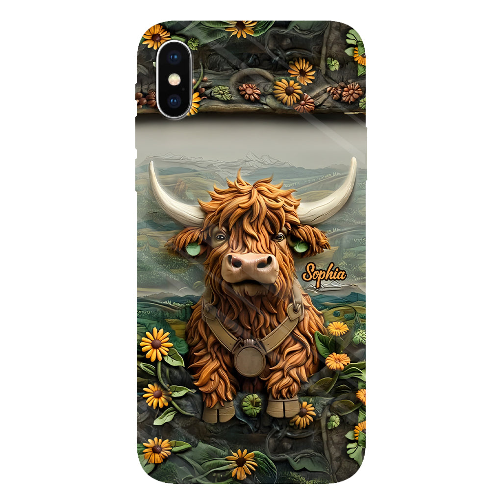 Coque de téléphone personnalisée avec imprimé vache des Highlands - Mignonne vache des Highlands