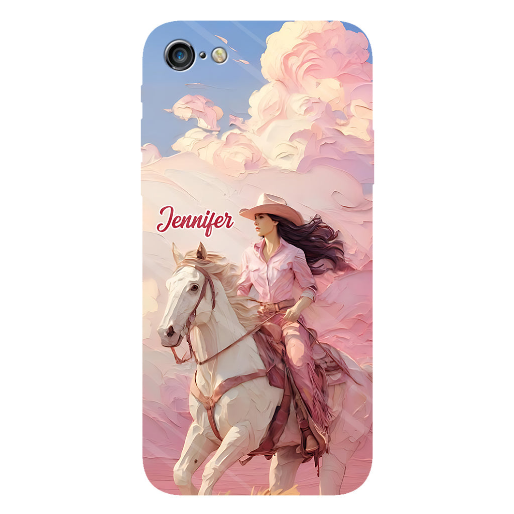 Coque de téléphone personnalisée avec imprimé intégral « Cowgirl rose »