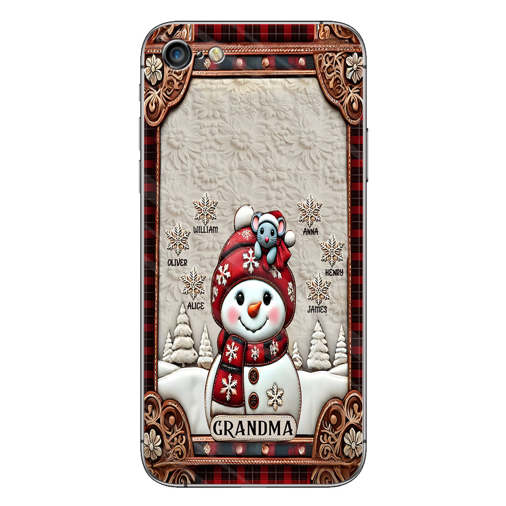 Grandma Snowman Christmas - Personalized Grandma Phone Case