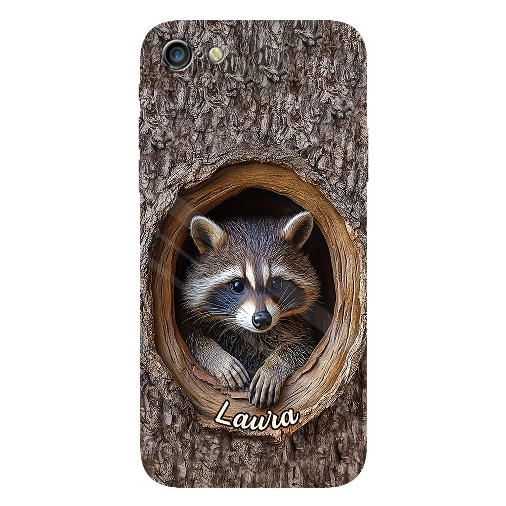 Adorable raton laveur - Coque de téléphone personnalisée avec motif raton laveur intégral