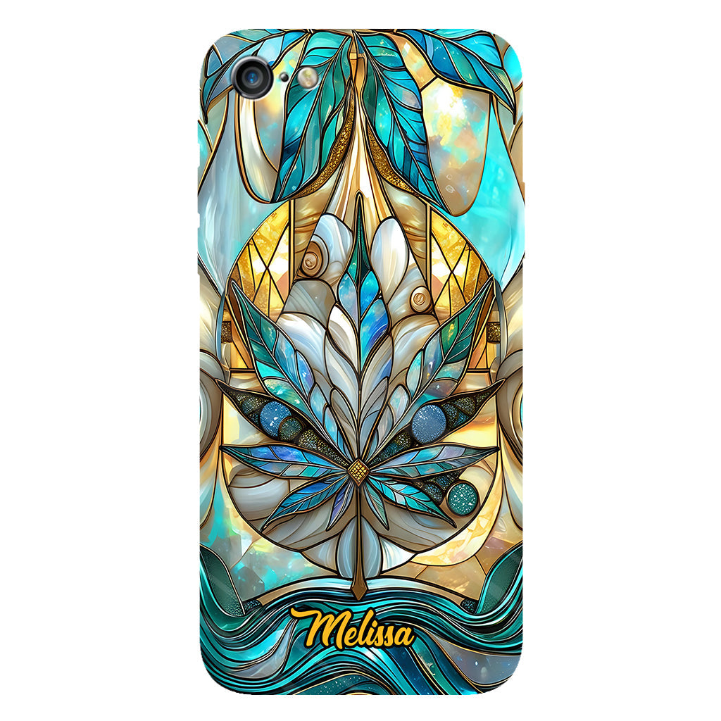 Superbe coque de téléphone personnalisée avec motif feuille et cannabis