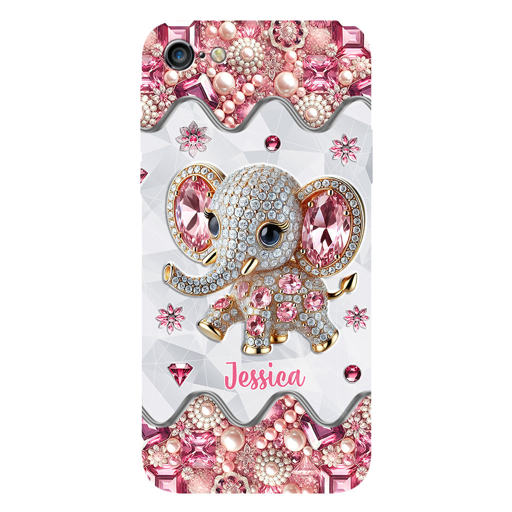 Une fille qui aime les éléphants - Coque de téléphone personnalisée avec imprimé éléphant