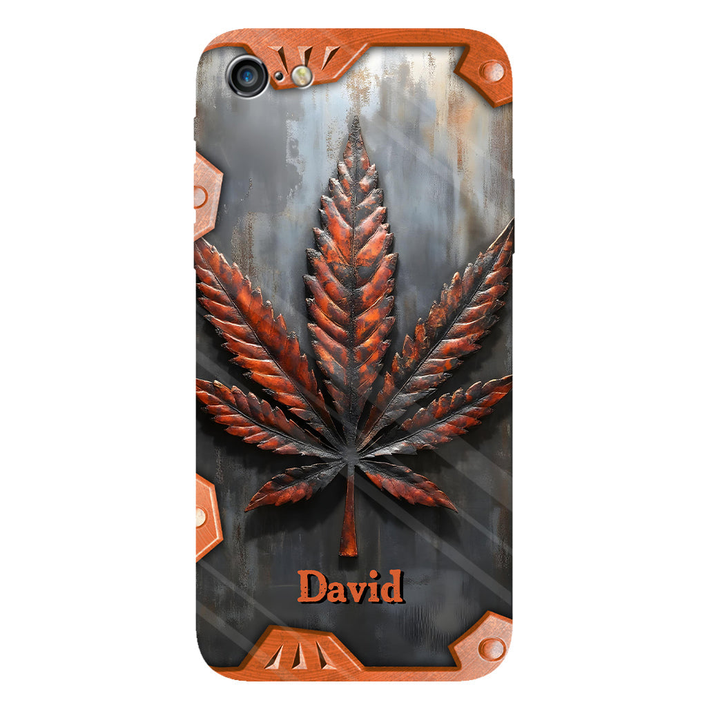 Superbe coque de téléphone personnalisée avec motif feuille et cannabis