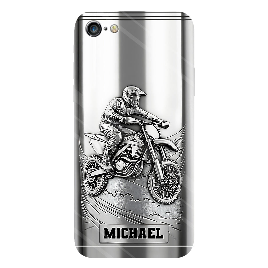 Metalic Dirt Bike/ Motocross - Personalized Dirt Bike Full Print Phone Case