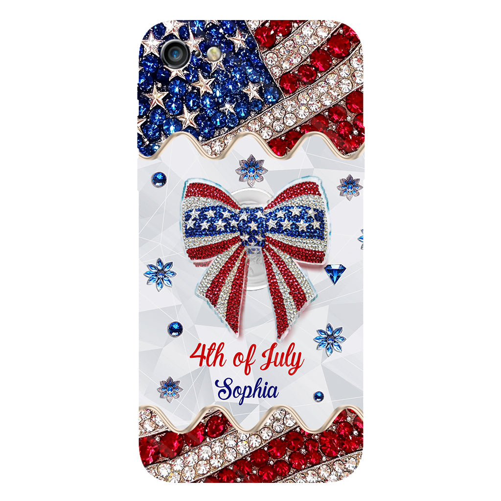 Fête de l'Indépendance - Coque de téléphone et support personnalisés avec impression intégrale pour la fête nationale américaine (4 juillet).