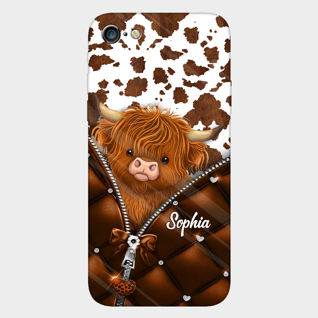 Cute Highland Cow - Personalized Highland Cow Full Print Phone Case