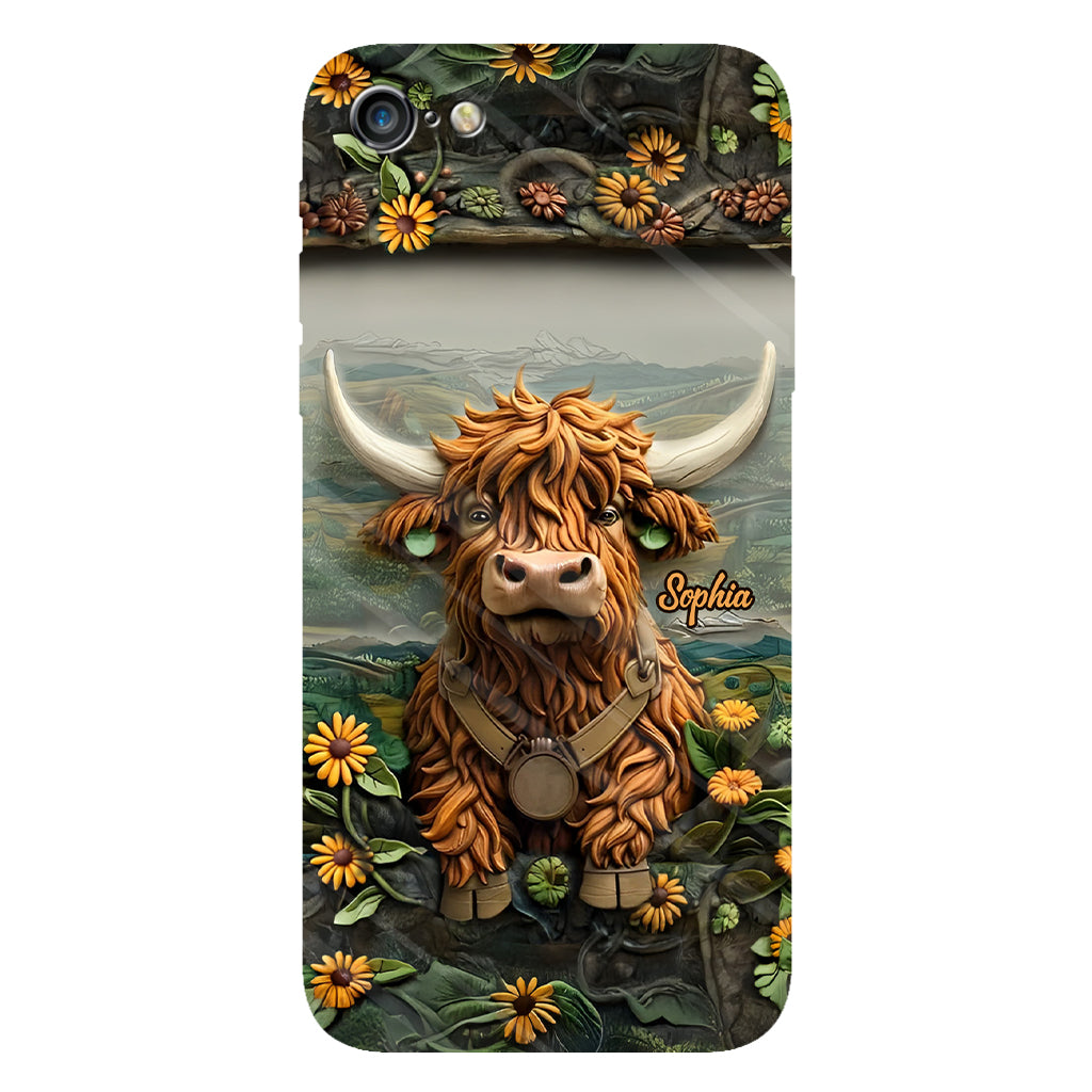 Coque de téléphone personnalisée avec imprimé vache des Highlands - Mignonne vache des Highlands