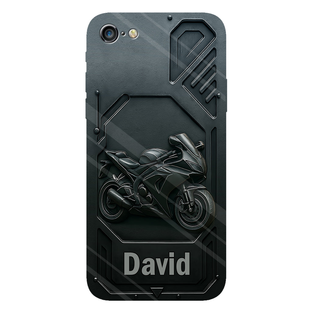 Coole Cruiser-/Sportbike-Handyhülle mit personalisiertem Biker-Motiv und Volldruck