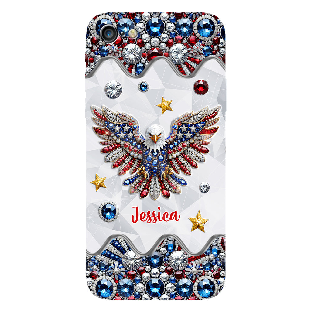 Coque de téléphone personnalisée avec aigle à tête blanche et motif patriotique