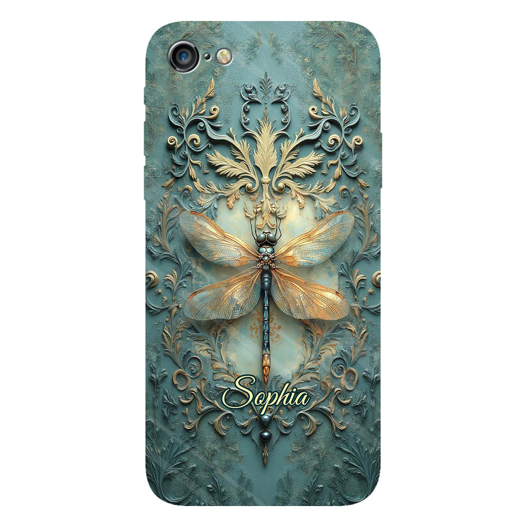 Superbe coque de téléphone personnalisée avec motif libellule - Motif libellule intégral