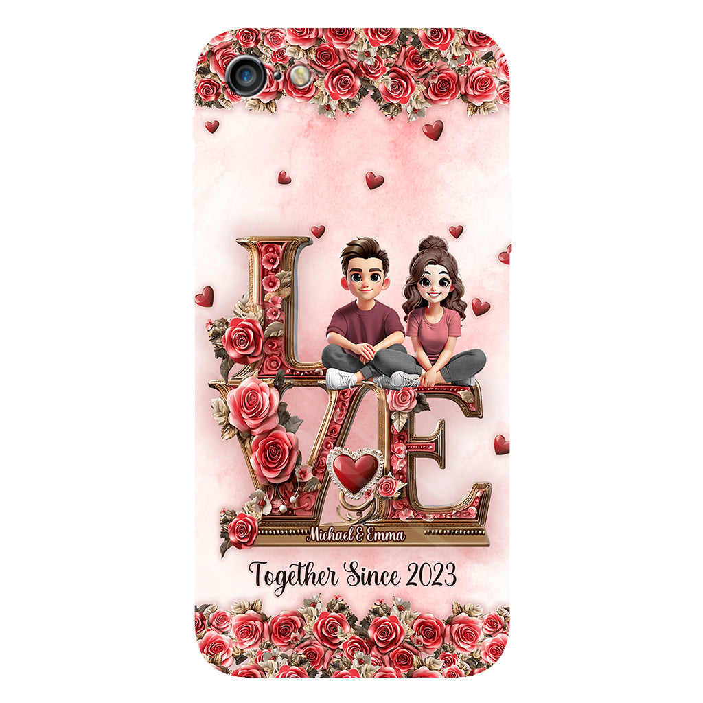 I Love You Forever - Personalized Couple Full Print Phone Case