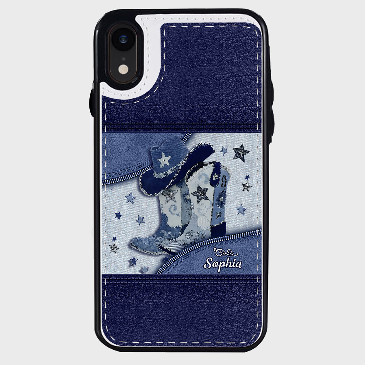 Cowgirl-Stiefel – Personalisierte faltbare Handyhülle im Cowgirl-Stil