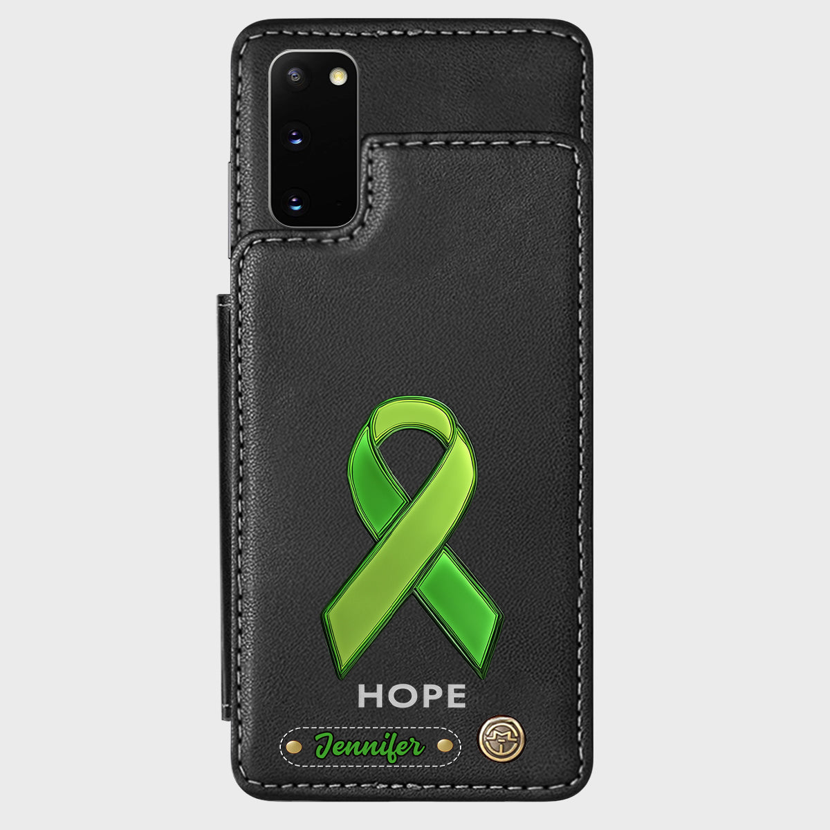 Espoir - Étui portefeuille personnalisé pour téléphone portable, symbole de sensibilisation à la santé mentale