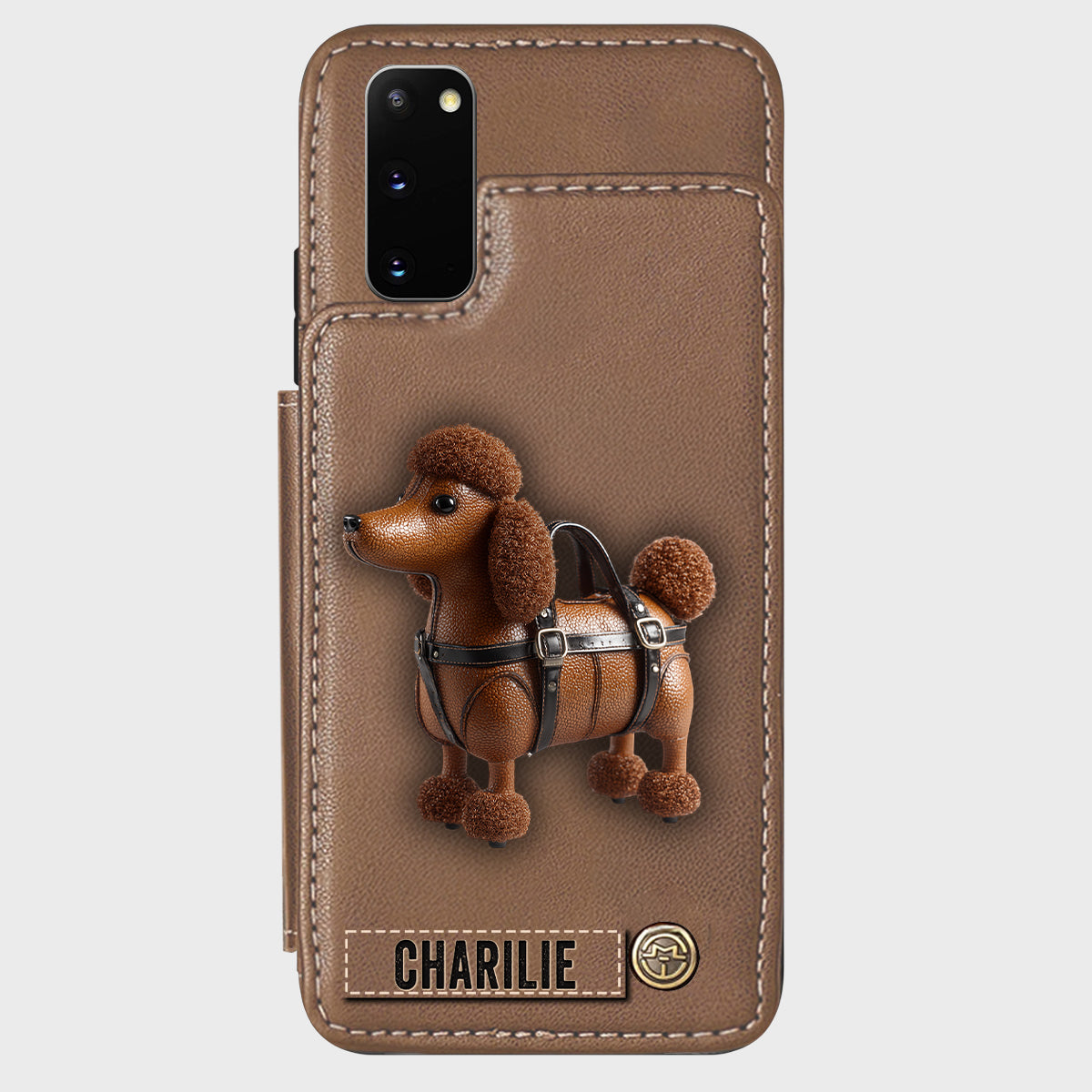 Étui portefeuille personnalisé pour téléphone avec un adorable caniche - Étui pour téléphone à motif chien
