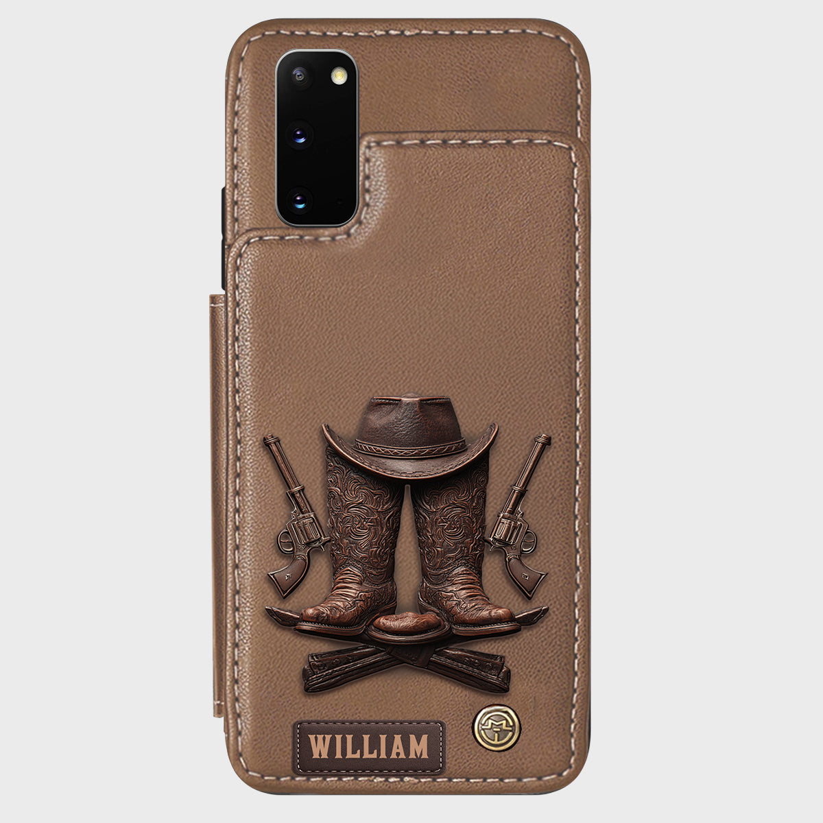 Western Spirit - Étui portefeuille personnalisé style western pour téléphone