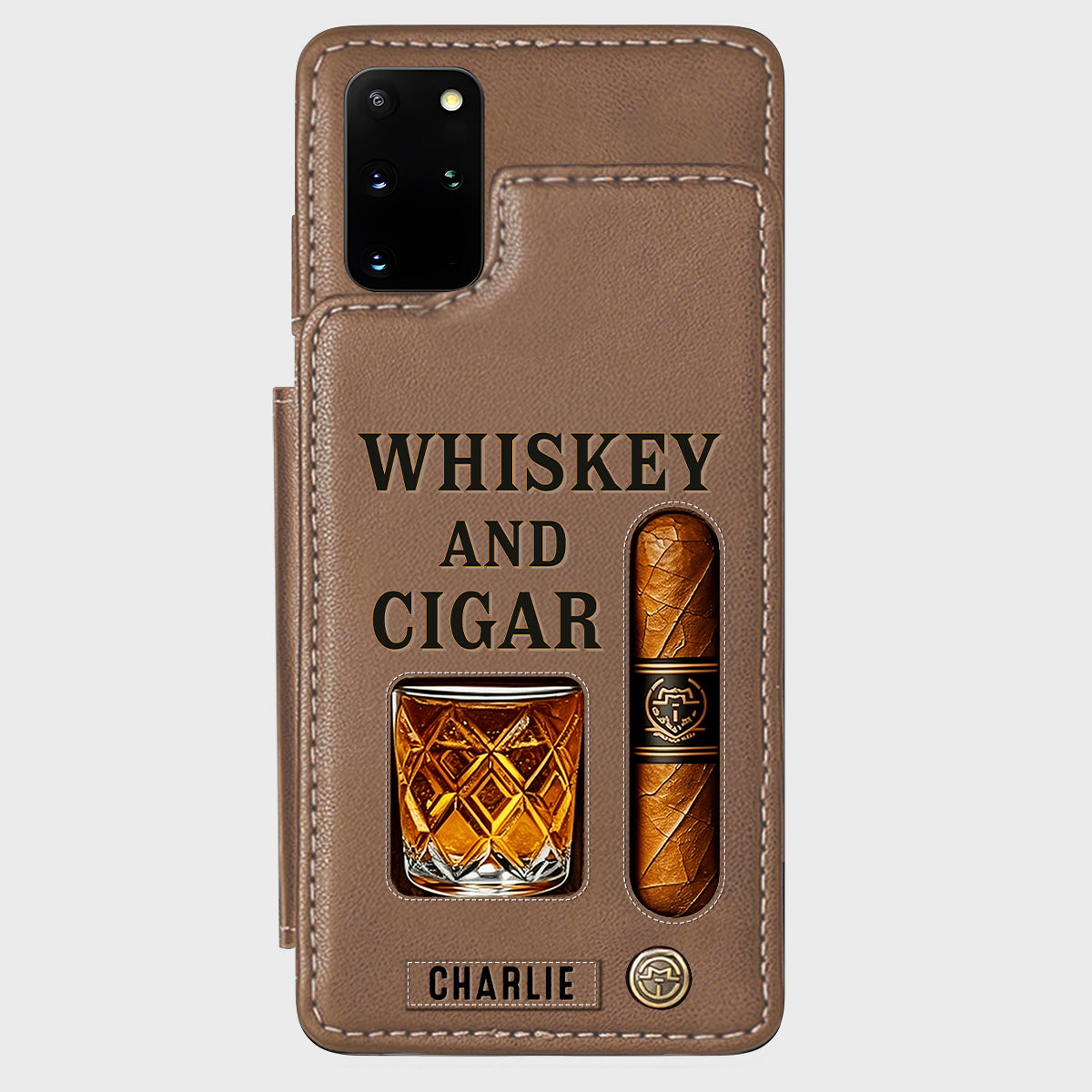 Whiskey & Cigar - Personalized Whisky Wallet Phone Case