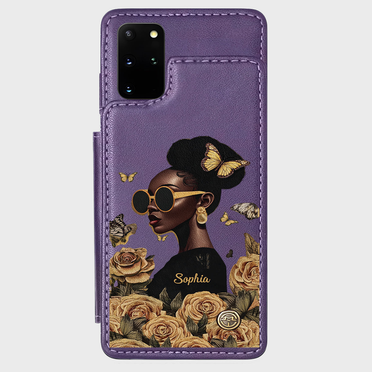 Empowered Beauty – Personalisierte Handyhülle im Brieftaschenformat für Afroamerikanerinnen