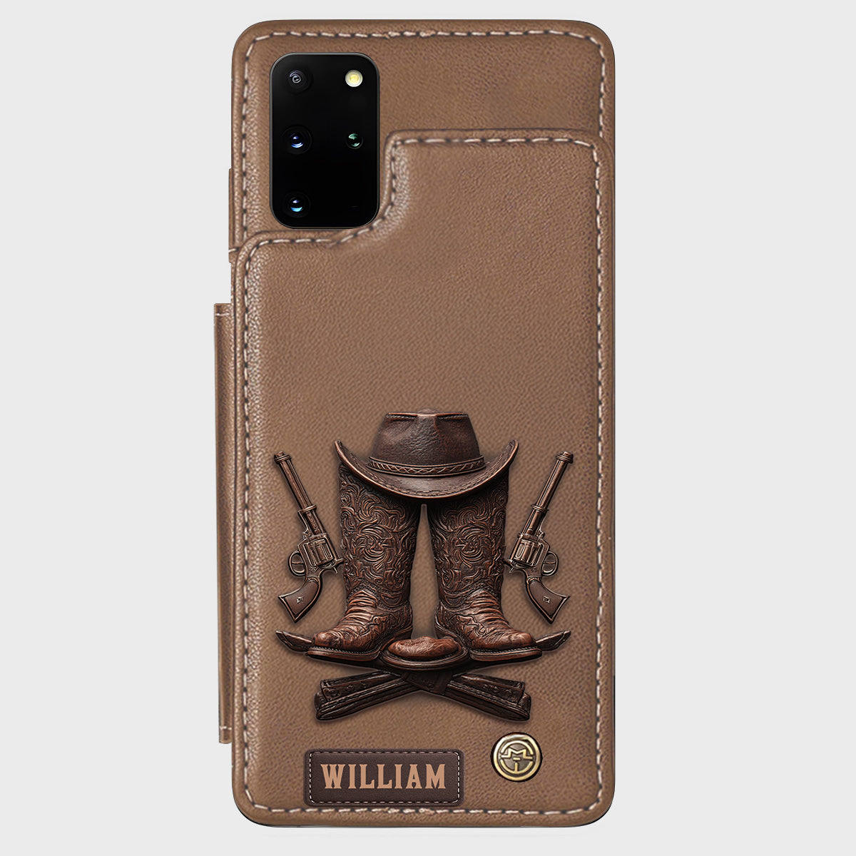 Western Spirit - Étui portefeuille personnalisé style western pour téléphone