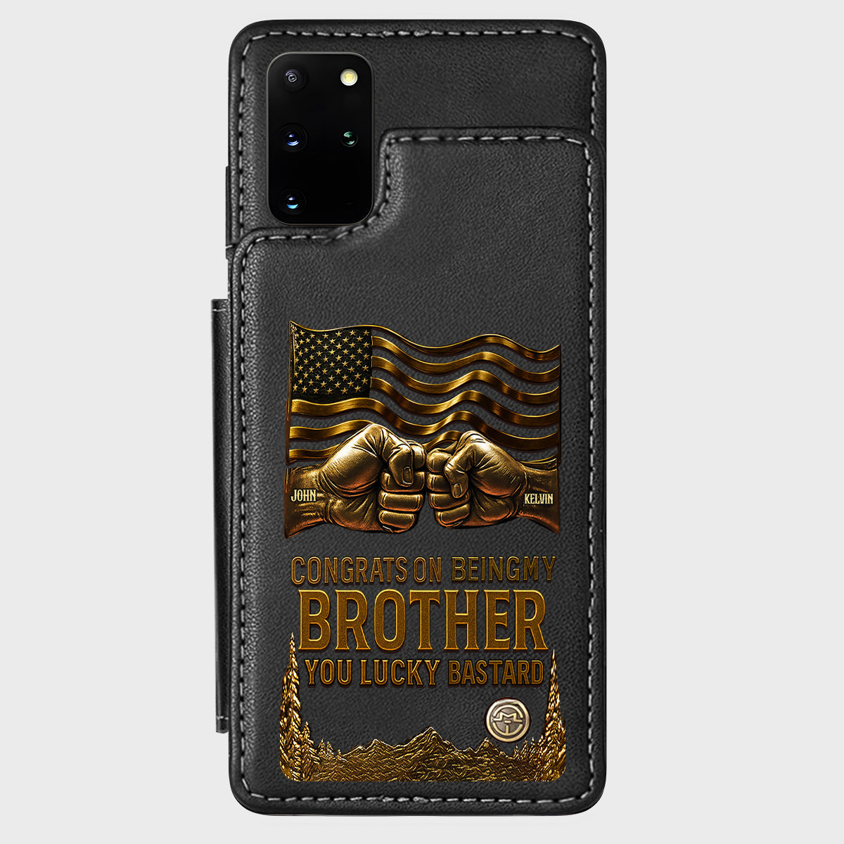 Congrat On Being My Brother - Personalized Sibling Wallet Phone Case