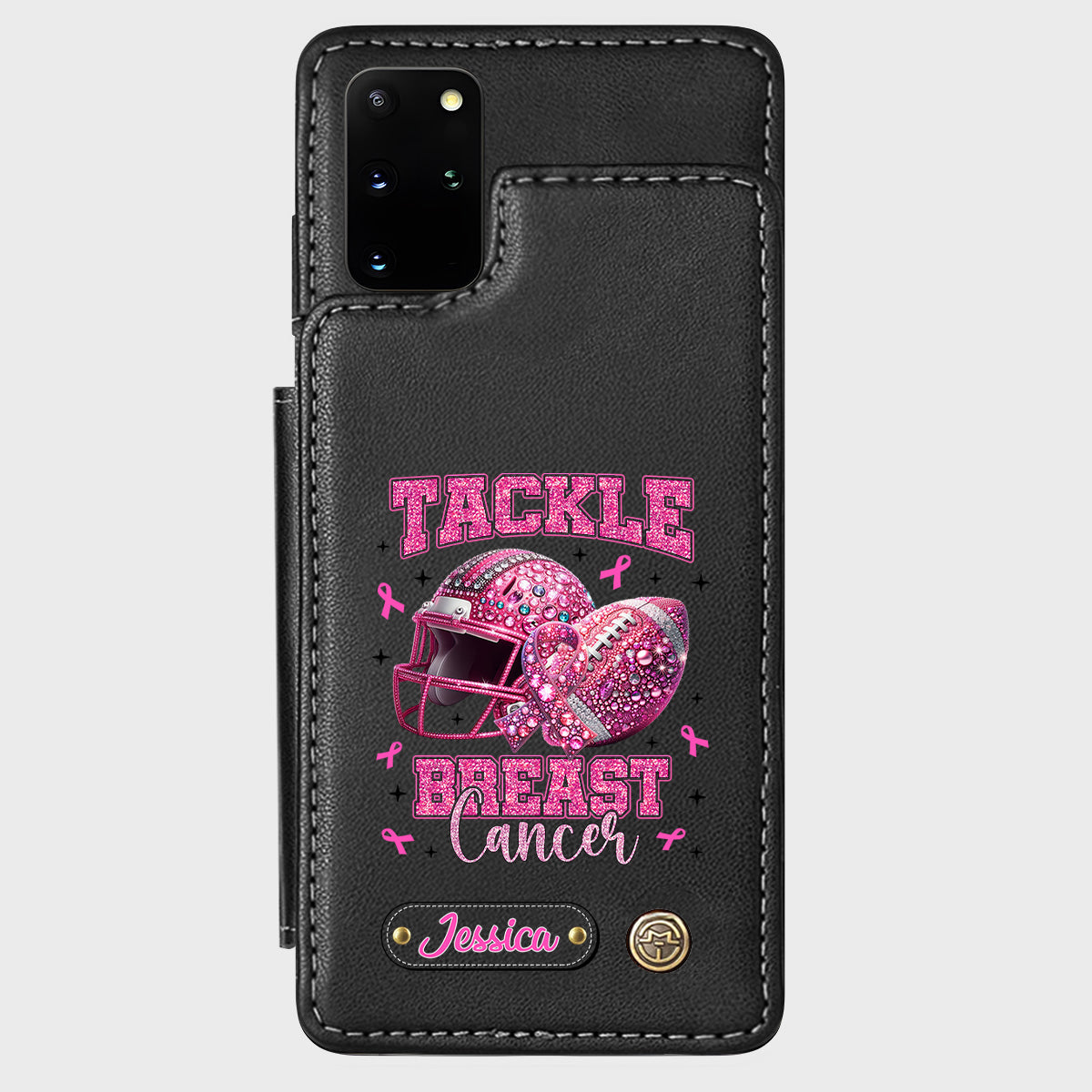 Pink Out - Personalized Football Wallet Phone Case