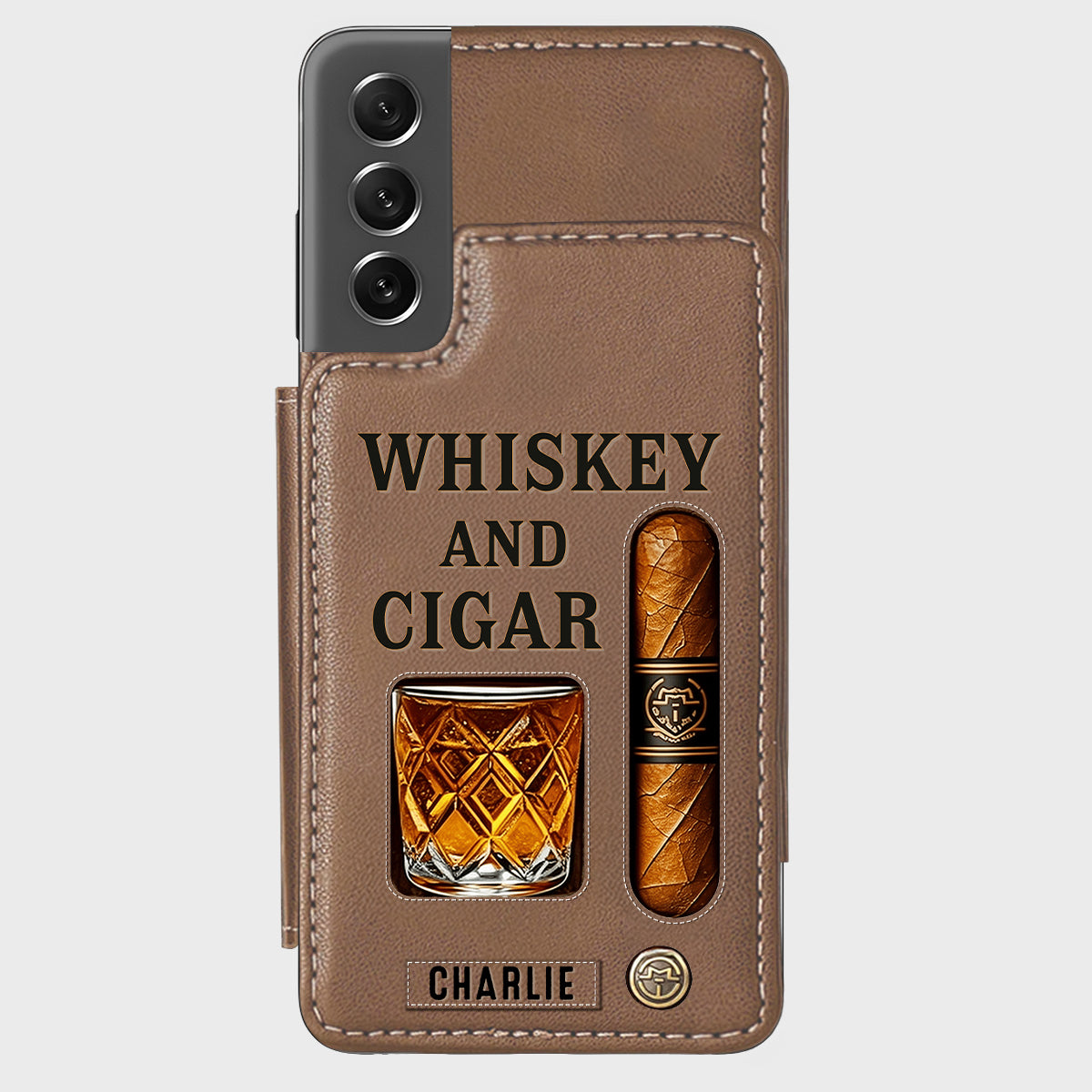 Whiskey & Cigar - Personalized Whisky Wallet Phone Case