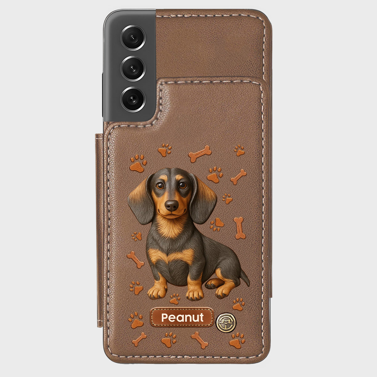 Love My Dog - Personalized Dachshund Wallet Phone Case
