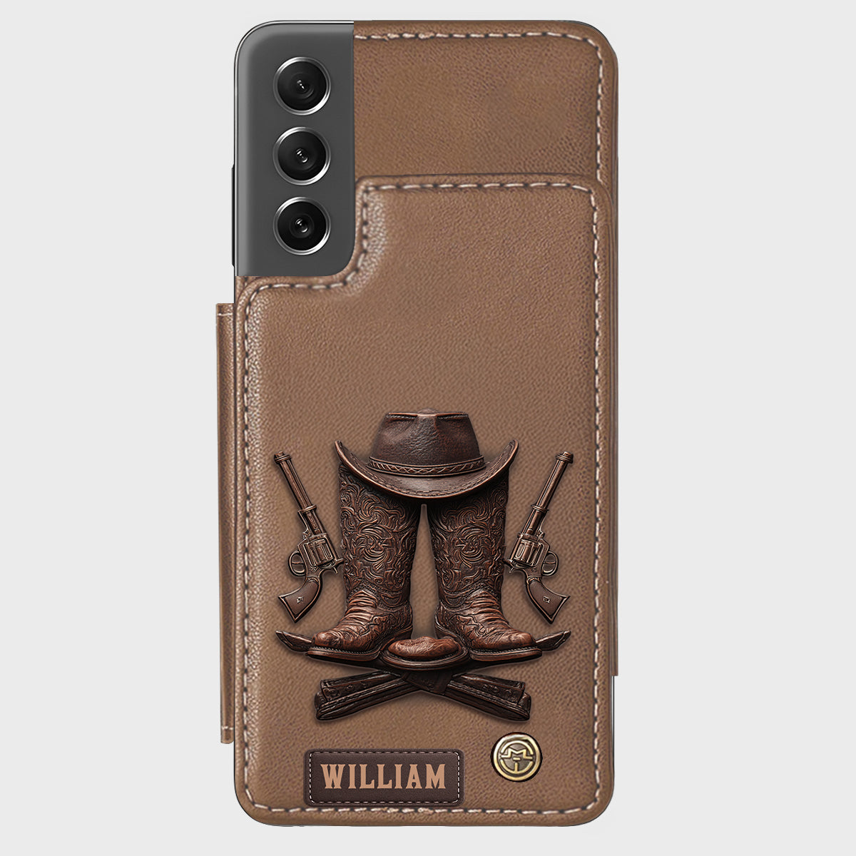 Western Spirit - Étui portefeuille personnalisé style western pour téléphone