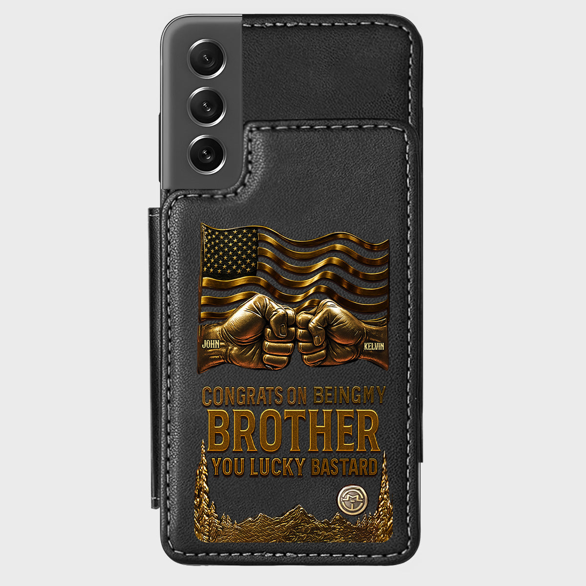 Congrat On Being My Brother - Personalized Sibling Wallet Phone Case
