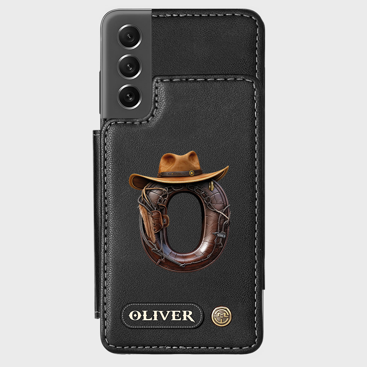 Western Style Name Initial Letter - Personalized Cowboy/Cowgirl Wallet Phone Case