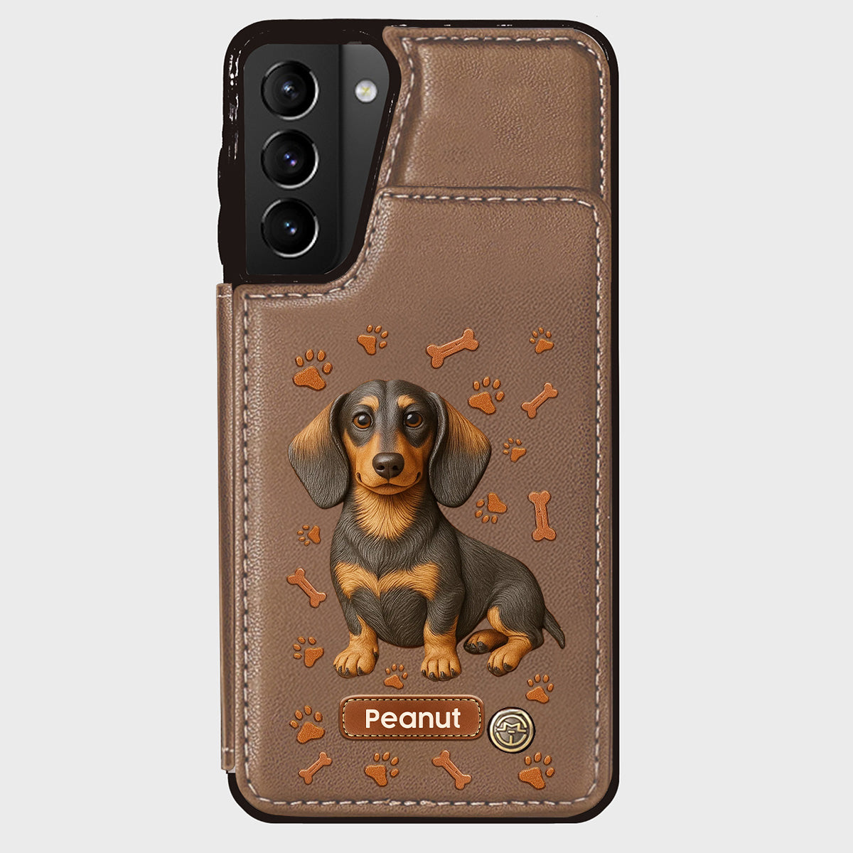 Love My Dog - Personalized Dachshund Wallet Phone Case