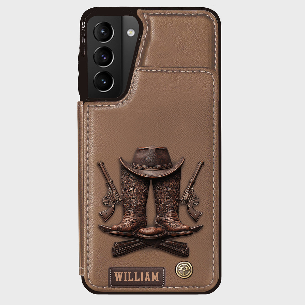 Western Spirit - Étui portefeuille personnalisé style western pour téléphone