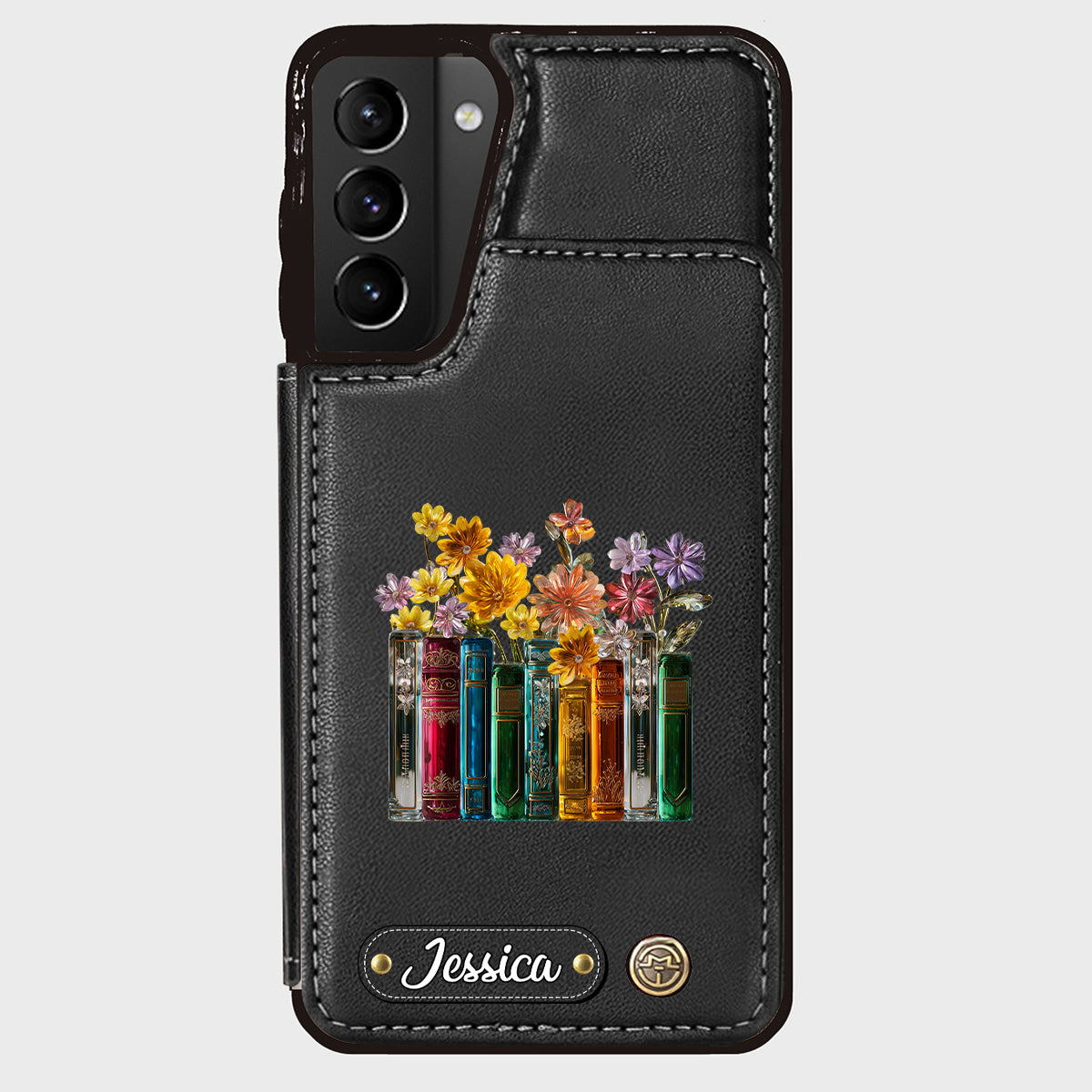 Books And Flowers - Personalized Book Wallet Phone Case