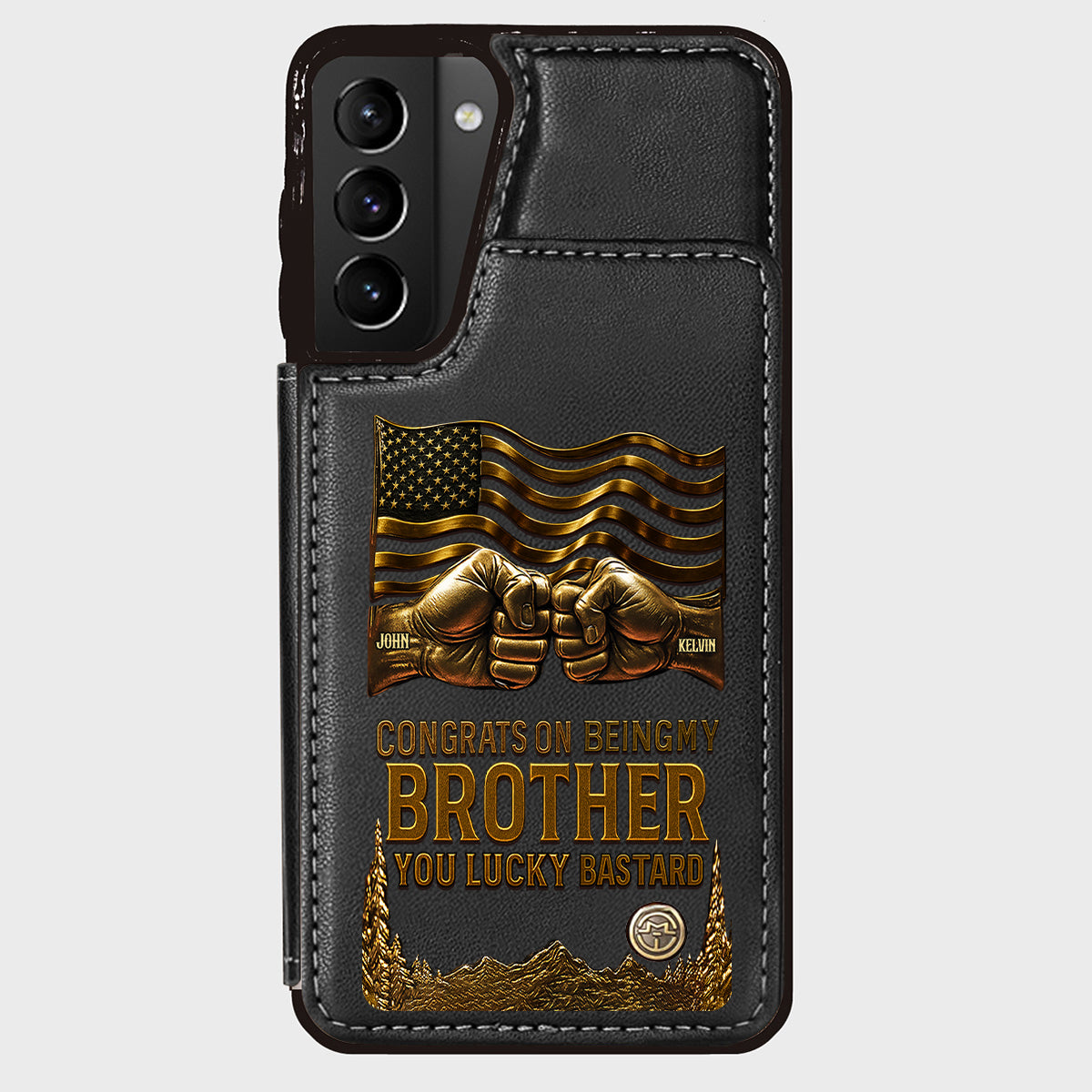 Congrat On Being My Brother - Personalized Sibling Wallet Phone Case