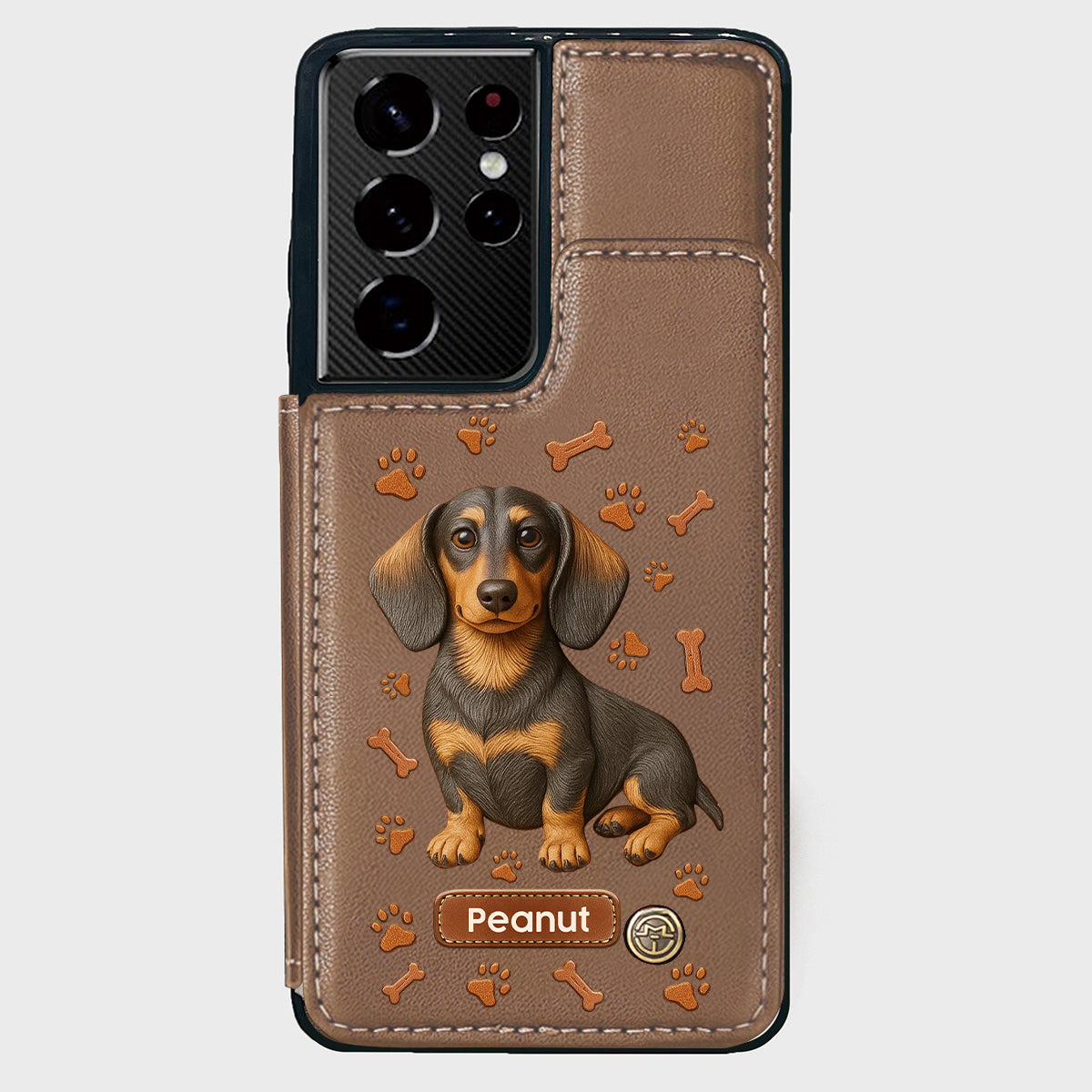 Love My Dog - Personalized Dachshund Wallet Phone Case